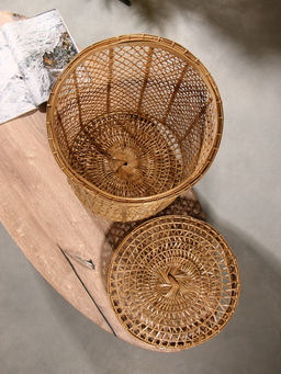 Корзина плетёная «Баскет», 40×40×60 см, бамбук, светлая