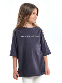 Футболка для девочки UD 7911 антрацит - Mini maxi фото 3