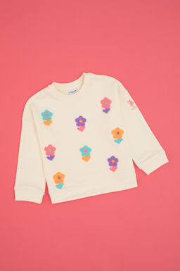 K_z _ocuk Krem Sweatshirt