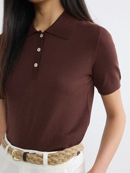 Polo Yaka Kad?n Triko Kazak