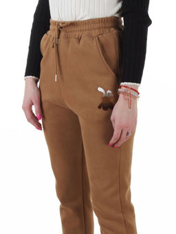 MD54 BROWN Брюки спортивные утепленные женские (85% хлопок, 10% полиэстер, 5% спандекс)