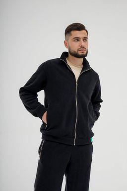517 Костюм мужской на молнии, флис, черный - Knitka wear фото 4
