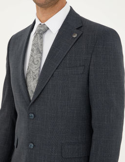 Lacivert Slim Fit Tak_m Elbise