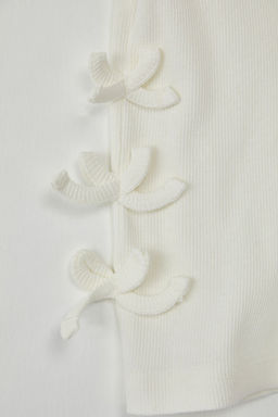 Sar? K?z Cocuk Pamuklu Regular Kal?p Fiyonk Detayl? K?sa Kol Orme T-Shirt TKDSS25TS00048 - Trendyolmilla фото 10