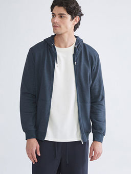 Kap??onlu Uzun Kollu Erkek Fermuarl? Sweatshirt