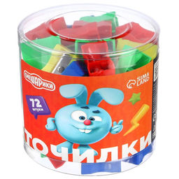 Цена за 72 шт. Точилка пластиковая «Классическая», МИКС, «Смешарики»