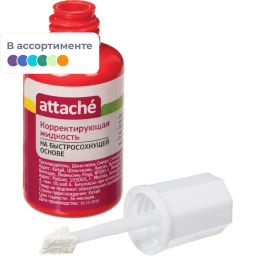 Корректирующая жидкость Attache 20мл, на быстросохнущей основе, губка  фото 2