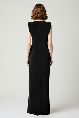 TRENDYOLMILLA Siyah Vucuda Oturan Astars?z Uzun S?k Abiye & Mezuniyet Elbise TPRSS25AE00018  фото 10