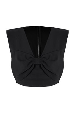 Siyah Fiyonk Detayl? Crop Dokuma Bluz TPRSS25BZ00022