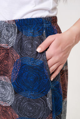 Шорты женские из кулирки Цветник спилы синие - Амадэль фото 5