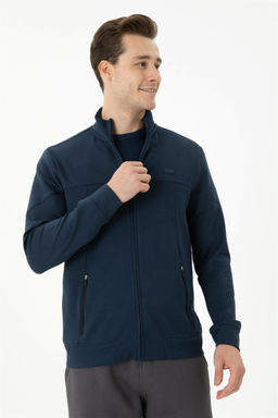 Мужской темно-синий вязаный кардиган Неожиданная скидка в корзине