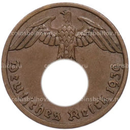 Монета 1 рейхспфенниг 1939 года A Германия