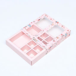 Коробка для 8 конфет шоколад, с окном, «Цветы» 17.7×17.8×3.8 см