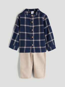 Ekose Erkek Bebek G?mlek ve Pantolon 2li