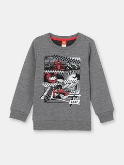 CRB wear/CSKB 63011-12-301 Джемпер модель "свитшот" для мальчика, темно-серый меланж/Ex.Cherubino