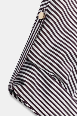 CAMISA SAFARI RAYAS / marron/blanco