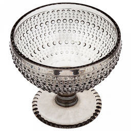 Ришелье Креманка стеклянная 360мл, д11,5см h10,5см, рельефное, цветное стекло, цвет - серый (Китай) Цена указана за штуку. В коробке 4 штуки. - Домашняя мода фото 3