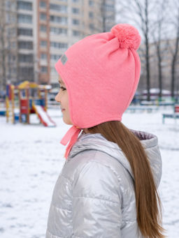 Шапка вязаная фламинго