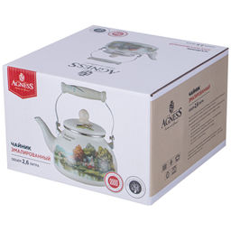 ЧАЙНИК AGNESS ЭМАЛИРОВАННЫЙ СЕРИЯ FAMILY HOUSE, 2,6 Л  фото 2