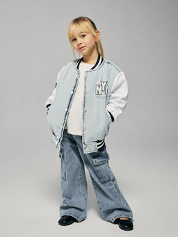 Wideleg K?z ?ocuk Kargo Jean Pantolon
