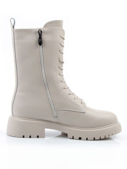 04-PAM366-2Z LT. BEIGE Ботинки зимние женские (натуральная кожа, 100% шерсть)