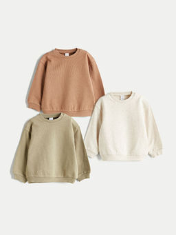 Bisiklet Yaka Erkek Bebek Sweatshirt 3l?