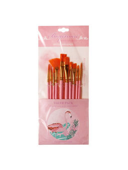 Набор кистей синтетика, 10 штук (№2/0.1.3.6.8.10.6.4.5.2), в блистере, (международный размер)