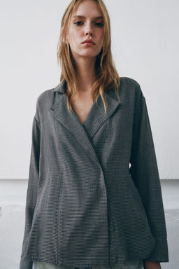 CAMISA CUADROS ZW COLLECTION / Negro / Blanco - Zara фото 4