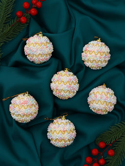 Ёлочные игрушки Альфи, шары новогодние, d=6 см, 6 шт., жёлтый