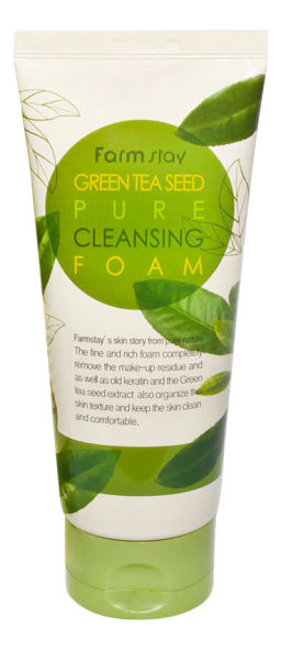Пенка для умывания с зеленым чаем FARMSTAY Green Tea Seed Pure Cleansing Foam, 180ml