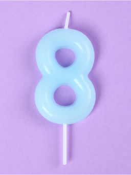 Цена за 3 шт. Свеча в торт «Цифра 8», светящаяся голубая, 9 см