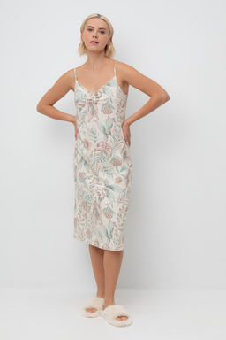 Е 10008/айвори,акварельные тропики сорочка ночная жен