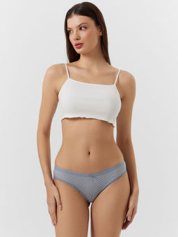 Цена за 2 штуки! Трусы слипы женские серые с принтом ромбики на сером 412281