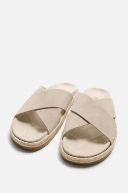 CROSSOVER LEATHER SANDALS