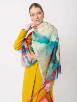 Большой мягкий очень нежный двусторонний палантин в стиле арт-деко - Tantino фото 4