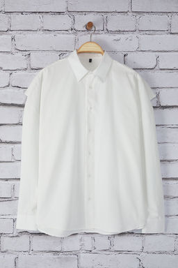 TRENDYOL MAN Beyaz Unisex Oversize Fit Lastik Detayl? Gomlek TMNSS25GO00045 - Trendyolmilla фото 8