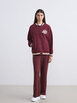 Bask?l? Oversize Kad?n Kal?n Kolej Ceket