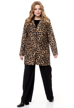 Пальто БелЭльСтиль 841 клетка серая  фото 86