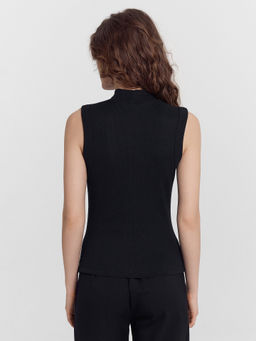 Топ женский черный в рубчик - Mark formelle фото 2