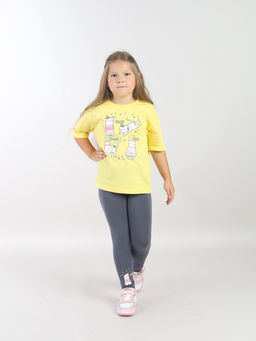 CRB wear / CWKG 90271-30 Комплект для девочки (футболка, брюки модель легинсы),желтый
