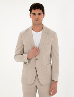 A__k Kahverengi Ekstra Slim Fit Keten Kar___ml_ Tak_m Elbise