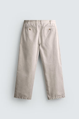 PANTAL?N CHINO STRAIGHT FIT LAVADO EFECTO VINTAGE / Beige claro