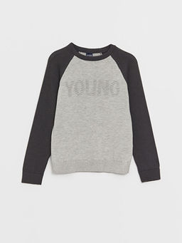 Bisiklet Yaka Desenli Erkek ?ocuk Triko Kazak - Waikiki фото 3