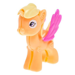 Цена за 20 шт. Пластмассовый конструктор Сказочная лошадка, 5 деталей, наклейки, цвета МИКС