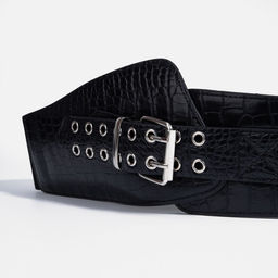 Ремень женский, ширина 12 см, пряжка металл, люверсы, цвет чёрный - Simaland фото 2