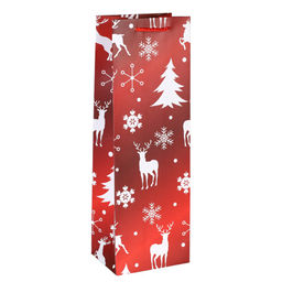 Цена за 12 шт. Пакет подарочный 12х36х9см под бутылку / 9068 /уп 12/600/Новый год - Галеонтрейд фото 10