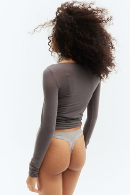 Pack 2 bragas Thong con ribete de encaje Seamless - H&m фото 4