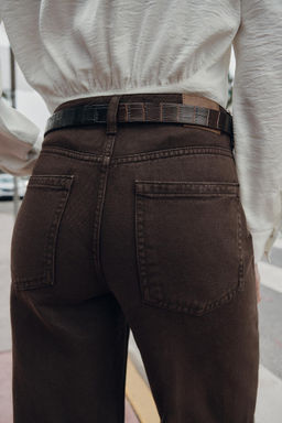 JEANS Z1975 WIDE LEG CINTUR?N / Marr?n - Zara фото 5