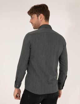 Haki Slim Fit Uzun Kollu G_mlek