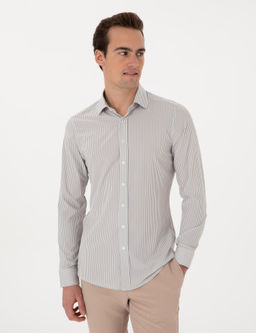 Haki _izgili Ex. Slim Fit Uzun Kollu G_mlek - Pierre cardin фото 3